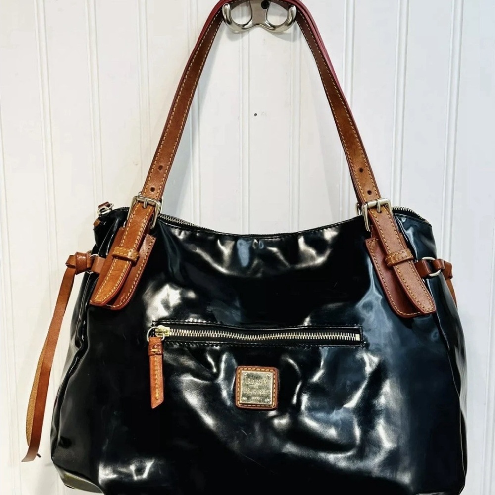 Dooney & Bourke Black and Brown Shoulder Bag